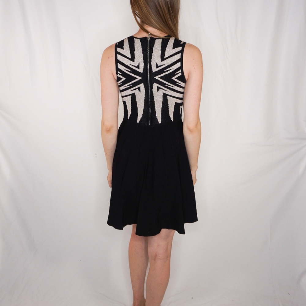 Zac Posen Knit Sparkle Fit Flare Mini Dress S 0768 - Picture 5 of 7
